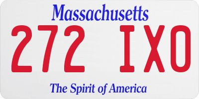 MA license plate 272IX0