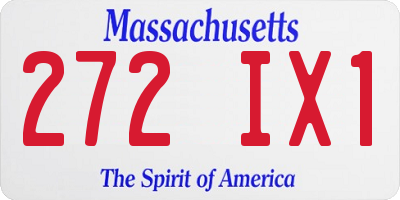 MA license plate 272IX1