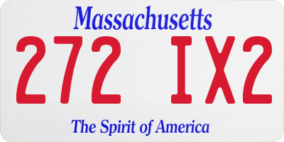 MA license plate 272IX2