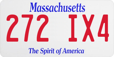 MA license plate 272IX4