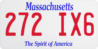 MA license plate 272IX6