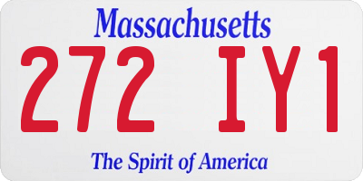 MA license plate 272IY1