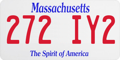 MA license plate 272IY2