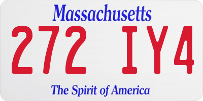 MA license plate 272IY4