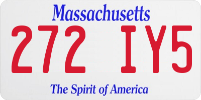 MA license plate 272IY5