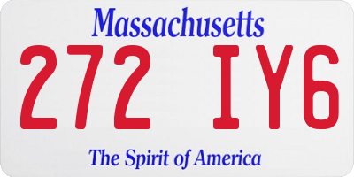 MA license plate 272IY6