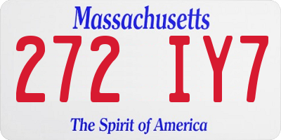 MA license plate 272IY7