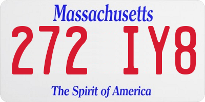 MA license plate 272IY8
