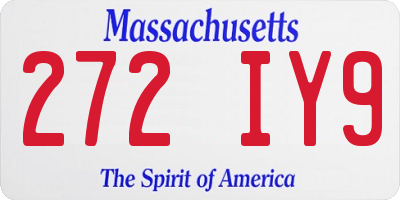 MA license plate 272IY9