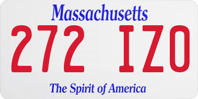 MA license plate 272IZ0