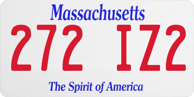 MA license plate 272IZ2