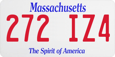 MA license plate 272IZ4