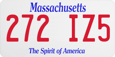 MA license plate 272IZ5