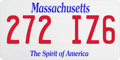 MA license plate 272IZ6
