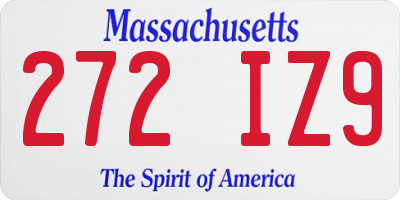 MA license plate 272IZ9