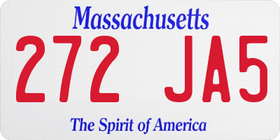 MA license plate 272JA5
