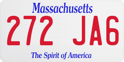 MA license plate 272JA6