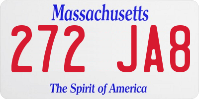 MA license plate 272JA8