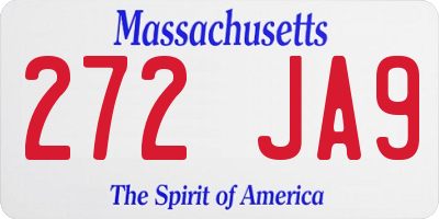 MA license plate 272JA9