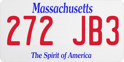 MA license plate 272JB3