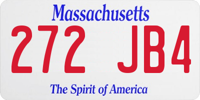 MA license plate 272JB4