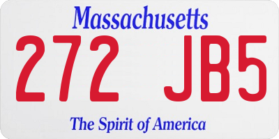 MA license plate 272JB5