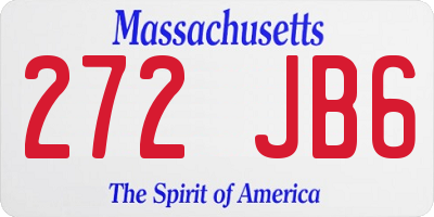 MA license plate 272JB6