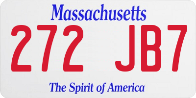 MA license plate 272JB7