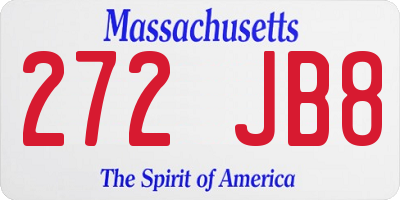 MA license plate 272JB8
