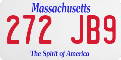 MA license plate 272JB9
