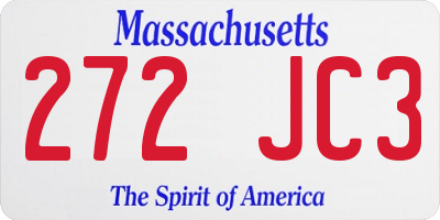MA license plate 272JC3