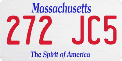 MA license plate 272JC5