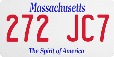MA license plate 272JC7