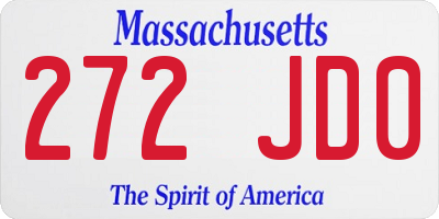 MA license plate 272JD0