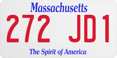 MA license plate 272JD1