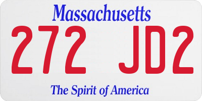 MA license plate 272JD2