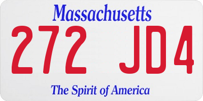 MA license plate 272JD4