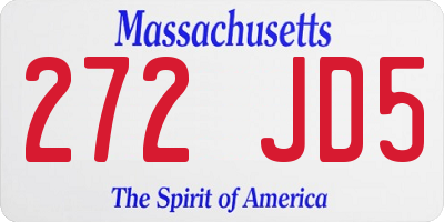 MA license plate 272JD5