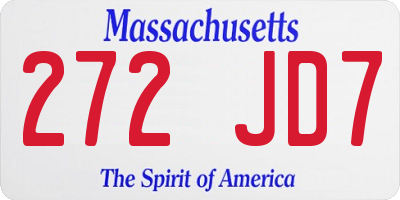 MA license plate 272JD7