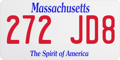 MA license plate 272JD8