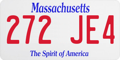 MA license plate 272JE4