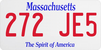 MA license plate 272JE5
