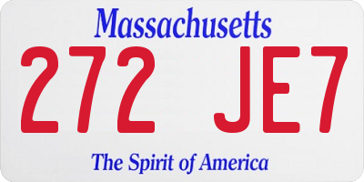 MA license plate 272JE7