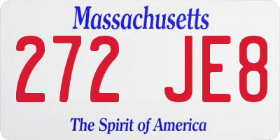 MA license plate 272JE8