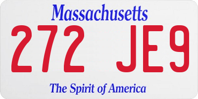 MA license plate 272JE9
