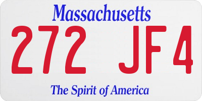 MA license plate 272JF4