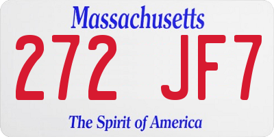 MA license plate 272JF7