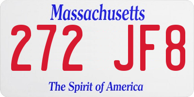 MA license plate 272JF8