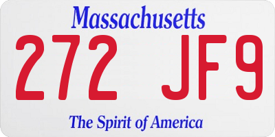 MA license plate 272JF9