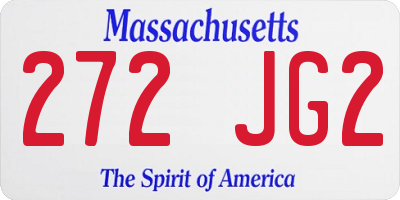 MA license plate 272JG2